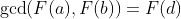 \gcd(F(a),F(b))=F(d)
