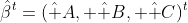 \hat\beta^t=(\hat A, \hat B, \hat C)^t