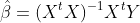 \hat\beta=(X^tX)^{-1}X^tY