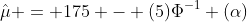 \hat{\mu} = 175 - (5)\Phi^{-1} (\alpha)