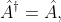 \hat{A}^{\dagger}=\hat{A},