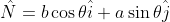 \hat{N}=b\cos{\theta}\hat{i}+a\sin{\theta}\hat{j}