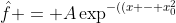 \hat{f} = A\exp^{-((x - x_{0}^2)/2\sigma^2)}