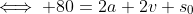 \iff 80=2a+2v+s_0