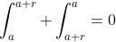\int^{a+r}_{a}+\int^a_{a+r}=0