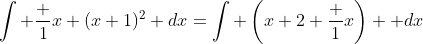 \int \frac {1}{x} (x+1)^2 dx=\int \left(x+2+\frac {1}{x}\right)  dx
