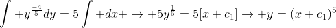 \int y^{\frac{-4}{5}}dy=5\int dx \rightarrow 5y^{\frac{1}{5}}=5[x+c_1]\rightarrow y=(x+c_1)^5