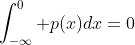 \int_{-\infty}^0 p(x)dx=0