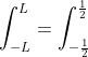 \int_{-L}^{L}=\int_{-\frac{1}{2}}^{\frac{1}{2}}