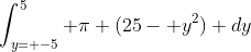 \int_{y= -5}^5 \pi (25- y^2) dy