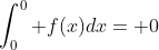 \int_0^0 f(x)dx= 0