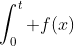 \int_0^t f(x)~dx = \int_0^t (1 - 3x + 9x^2 -+ \cdots )~dx