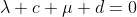\lambda c+\mu d=0