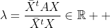 \lambda=\frac{\bar{X}^tAX}{\bar{X}^tX}\in\mathbb{R  }