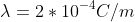 \lambda=2*10^{-4}C/m