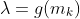 \lambda=g(m_k)