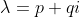 \lambda=p+qi