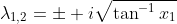 \lambda_{1,2}=\pm i\sqrt{\tan^{-1}x_1}