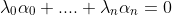 \lambda_0\alpha_0+....+\lambda_n\alpha_n=0