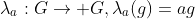 \lambda_a:G\rightarrow G,\lambda_a(g)=ag
