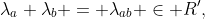 \lambda_a \lambda_b = \lambda_{ab} \in R',