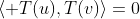 \langle T(u),T(v)\rangle=0