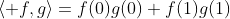 \langle f,g\rangle=f(0)g(0)+f(1)g(1)