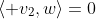 \langle v_2,w\rangle=0