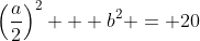 \left(\frac{a}{2}\right)^2 + b^2 = 20