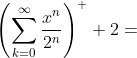 \left(\sum_{k=0}^{\infty}{\frac{x^n}{2^n}}\right)^  2=