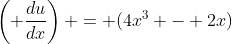 \left( \frac{du}{dx}\right) = (4x^3 - 2x)