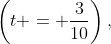 \left(t = \frac3{10}\right),