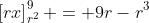 \left[rx\right]_{r^2}^9 = 9r-r^3