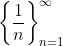 \left\{\frac{1}{n}\right\}_{n=1}^\infty