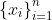 \left\{x_i\right\}_{i=1}^n