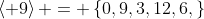 \left\langle 9\right\rangle = \left\{0,9,3,12,6,\right\}