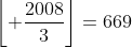 \left\lfloor \frac{2008}{3}\right\rfloor=669