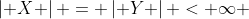 \left| X \right| = \left| Y \right| < \infty 