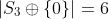 \left|S_3\oplus\{0\}\right|=6