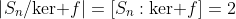 \left|S_n/\text{ker }f\right|=\left[S_n:\text{ker }f\right]=2