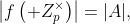 \left|f\left(\mathbb Z_p^\times\right)\right|=|A|,