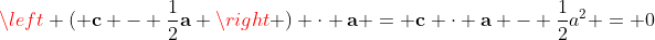 \left ( \bold{c} - \frac{1}{2}\bold{a} \right ) \cdot \bold{a} = \bold{c} \cdot \bold{a} - \frac{1}{2}a^2 = 0