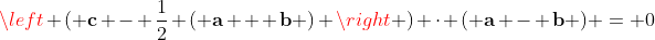 \left ( \bold{c} - \frac{1}{2} ( \bold{a} + \bold{b} ) \right ) \cdot ( \bold{a} - \bold{b} ) = 0