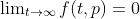 \lim\nolimits_{t\to\infty}f(t,p)=0