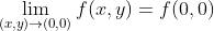 \lim_{(x,y)\to(0,0)}f(x,y)=f(0,0)