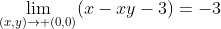 \lim_{(x,y)\to (0,0)}(x-xy-3)=-3