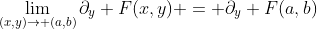 \lim_{(x,y)\to (a,b)}\partial_y F(x,y) = \partial_y F(a,b)
