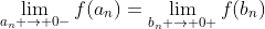 \lim_{a_n \rightarrow 0-}f(a_n)=\lim_{b_n \rightarrow 0+}f(b_n)