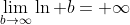 \lim_{b\to\infty}\ln b= \infty