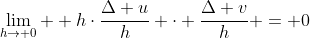 \lim_{h\rightarrow 0}  h\cdot\frac{\Delta u}h \cdot \frac{\Delta v}{h} = 0
